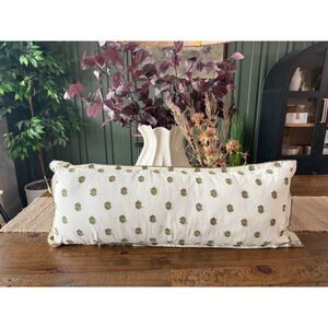 36"x14" Clip Dobby Lumbar Throw Pillow Green - Hearth & Hand New